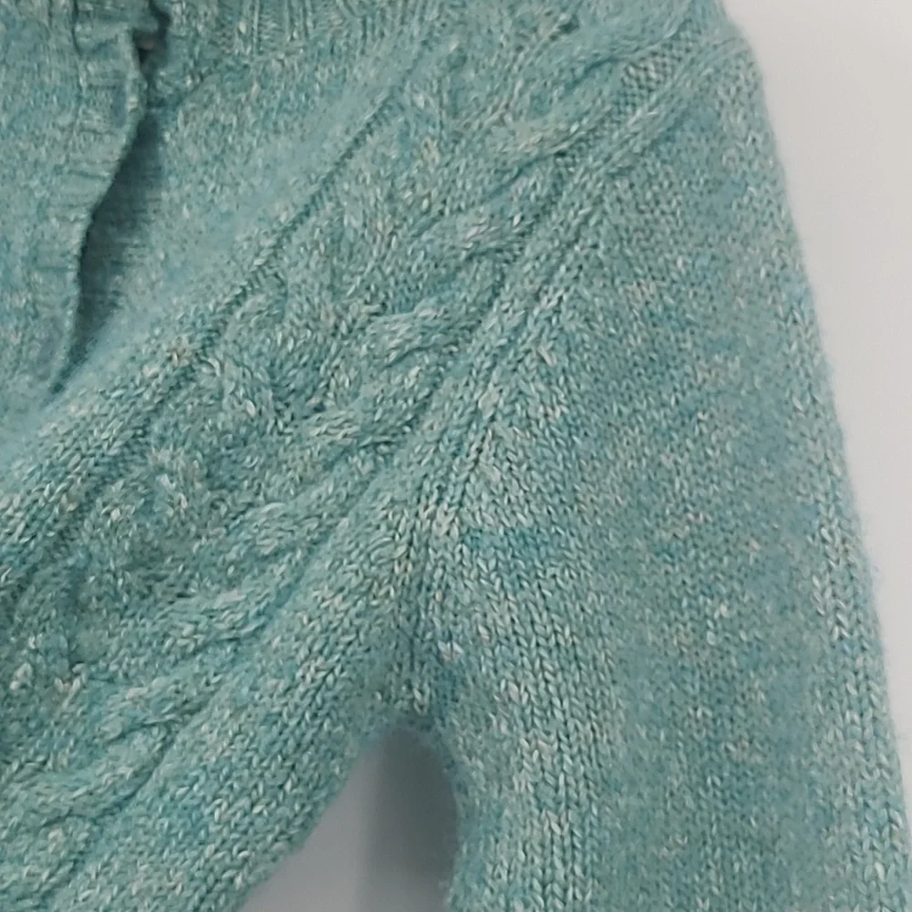 L.L. Bean seafoam green wool cardigan sweater large - Picture 6 of 9